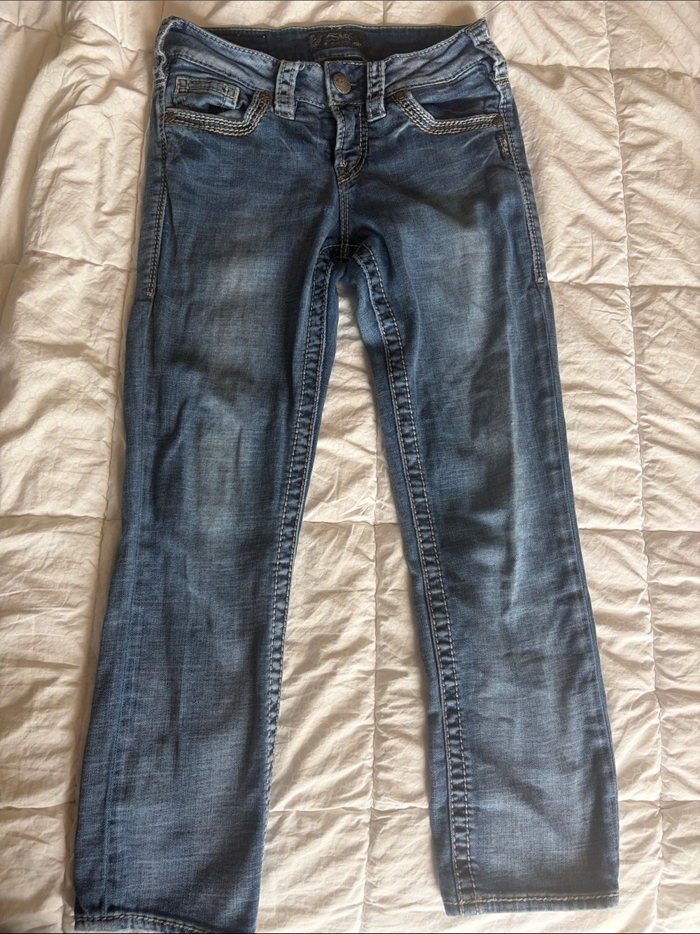 Vintage Y2K Silver Jeans Women’s Skinny Jeans in Light Blue Wash sz 27